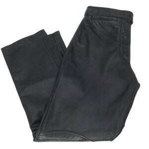 Wilsons Maxima Genuine Black Leather Pants Lined Vintage Biker Moto Women's 2
